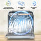 Baridi Compact Tabletop Dishwasher 8 Place Settings, 6 Programmes, Low Noise, 8L Cycle, Start Delay - White DH86