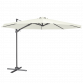 Dellonda Ø3m Garden/Patio Cantilever Parasol/Umbrella with Crank Handle, 360° Rotation, Tilt and Cover, Cream DG268