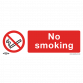 Prohibition Safety Sign - No Smoking - Rigid Plastic SS13P1