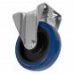 Heavy-Duty Blue Elastic Rubber Fixed Castor Wheel Ø125mm - Trade SCW3125FPEM