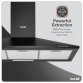 Baridi Cooker Hood,Chimney Style with Carbon Filters 90cm - Black DH59