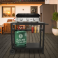 Dellonda BBQ & Plancha Trolley for Outdoor Cooking with Utensil Holder, Black - DG45 DG45