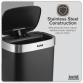 Sensor Bin 65L - Black/Stainless Steel DH282