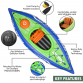 Dellonda Inflatable One Person Kayak/Canoe Set with Pump, Carry Bag & Aluminium Oar - Blue/Green DL154