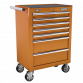Topchest, Mid-Box & Rollcab Combination 14 Drawer with Ball-Bearing Slides - Orange APSTACKTO