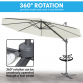 Dellonda Ø3m Garden/Patio Cantilever Parasol/Umbrella with Crank Handle, 360° Rotation, Tilt and Cover, Cream DG268