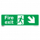 Safe Conditions Safety Sign - Fire Exit (Down Right) - Self-Adhesive Vinyl SS36V1