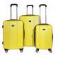 Dellonda 3-Piece ABS Luggage Set with Integrated TSA Approved Combination Lock - Yellow - DL124 DL124