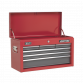 Topchest 6 Drawer with Ball-Bearing Slides - Red/Grey & 98pc Tool Kit AP2201BBCOMBO