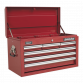 Topchest 6 Drawer with Ball-Bearing Slides - Red AP33069