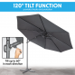 Dellonda Ø3m Garden/Patio Cantilever Parasol/Umbrella with Crank Handle, Tilt, 360° Rotation and Cover, Grey DG267