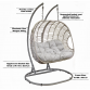 Dellonda Egg Hanging Swing Chair, Wicker Rattan Basket, Steel Frame, Double DG61