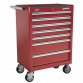 Topchest & Rollcab Combination 15 Drawer with Ball-Bearing Slides - Red & 148pc Tool Kit APCOMBOBBTK57