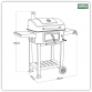 Dellonda Charcoal Grill BBQ Smoker and Trolley with 2 Side Shelves - Black DG283