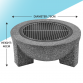 Dellonda Round MgO Fire Pit with BBQ Grill, Ø75cm, Safety Mesh Screen - Dark Grey DG191