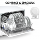 Baridi Compact Tabletop Dishwasher 6 Place Settings, 6 Programmes, Low Noise, 6.5L Cycle, Start Delay - White DH83
