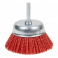 Nylon Filament Cup Brush Ø75mm with Ø6mm Shaft NFB75