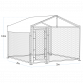 Dellonda 2 x2 x 1.5m Dog Kennel, Galvanised Steel, Roof Cover, Chain Link Fencing DG281