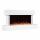 Baridi 46” Wall Mounting 1000W/2000W Electric Fireplace with LED Flame Effects, Side Glass Decoration and Pebble Accessories, White DH113