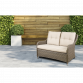 Dellonda Chester Rattan Wicker Outdoor Lounge 2-Seater Sofa with Cushion, Brown DG70