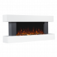 Baridi 46” Wall Mounted 1000W/2000W Electric Fireplace with LED Flame Effects, Side Glass Decoration and Pebble Accessories, Grey DH112