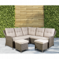 Dellonda Chester Rattan Wicker Outdoor 5 Seat Corner Sofa Set, Brown DG72