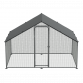 Dellonda 3 x 2 x 2m Walk-In Chicken Run, Galvanized Steel, Roof Cover, PVC Coated Chicken Wire DG278