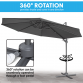 Dellonda Ø3m Garden/Patio Cantilever Parasol/Umbrella with Crank Handle, Tilt, 360° Rotation and Cover, Grey DG267