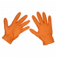 Orange Diamond Grip Extra-Thick Nitrile Powder- Free Gloves Large - Pack of 50 SSP56L