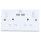 Switched Socket 2-Gang + 2 USB Ports 13A DCN4410NB