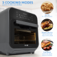 Baridi Steam Air Fryer Oven, Self-Cleaning, 8 Preset Programs, 1635W, 15L, Black DH171