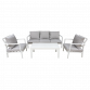 Dellonda Kyoto 4 Piece Aluminium Outdoor Garden Sofa Arm Chair Coffee Table Set DG52