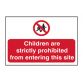 Children Prohibited From Entering Site - PVC Sign 600 x 400mm SCA4054