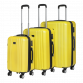 Dellonda 3-Piece ABS Luggage Set with Integrated TSA Approved Combination Lock - Yellow - DL124 DL124