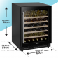 Baridi 54 Bottle Wine Cellar Fridge with Digital Touch Screen Controls, Black DH78
