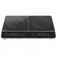 Baridi Portable Induction Hob: Two Zone Cooktop with 13A Plug, 2800W, 10 Power Settings, Touch Controls, 3-Hour Timer Function, Child Safety Lock, Black DH146