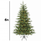 Dellonda Pre-Lit 6ft Hinged Christmas Tree with Warm White LED Lights & PE/PVC Tips - DH81 DH81
