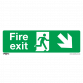 Safe Conditions Safety Sign - Fire Exit (Down Right) - Self-Adhesive Vinyl - Pack of 10 SS36V10