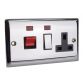 Switched Cooker Control Unit Neon 45A 1-Gang Chrome SMJCK45NECH