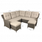 Dellonda Chester Rattan Wicker Outdoor 5 Seat Corner Sofa Set, Brown DG72