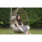 Dellonda Egg Hanging Swing Chair, Wicker Rattan Basket, Steel Frame, Single DG60