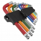 Jumbo Ball-End Hex Key Set 13pc Colour-Coded Anti-Slip AK7192