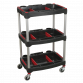 Workshop Trolley 3-Level Composite with Parts Storage CX313