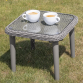 Dellonda Buxton Rattan Wicker Outdoor Coffee Table with Clear Tempered Glass Top, Grey DG75