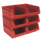 Plastic Storage Bin 310 x 500 x 190mm - Red Pack of 6 TPS56R
