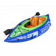 Dellonda Inflatable One Person Kayak/Canoe Set with Pump, Carry Bag & Aluminium Oar - Blue/Green DL154