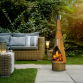 Dellonda Outdoor/Garden/Patio Conical Chiminea, Fireplace, Fire Pit, Heater, H127cm - Corten Steel DG110