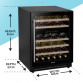 Baridi 46 Bottle Wine Cellar Fridge with Digital Touch Screen Controls, Black DH79
