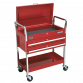 Trolley 2-Level Heavy-Duty with Lockable Top & 2 Drawers CX1042D
