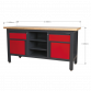 Workstation with 2 Drawers, 2 Cupboards & Open Storage AP1905A